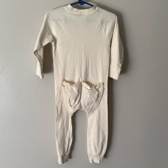 Vintage The Original Long-Johns Panda Cream With Blue Embroidery Size 3T - Picture 6 of 7